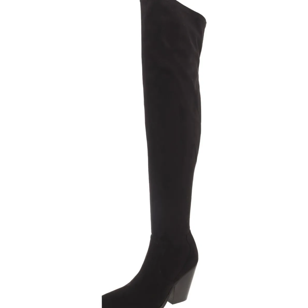 Faux Suede Block Heel Knee-High Boots