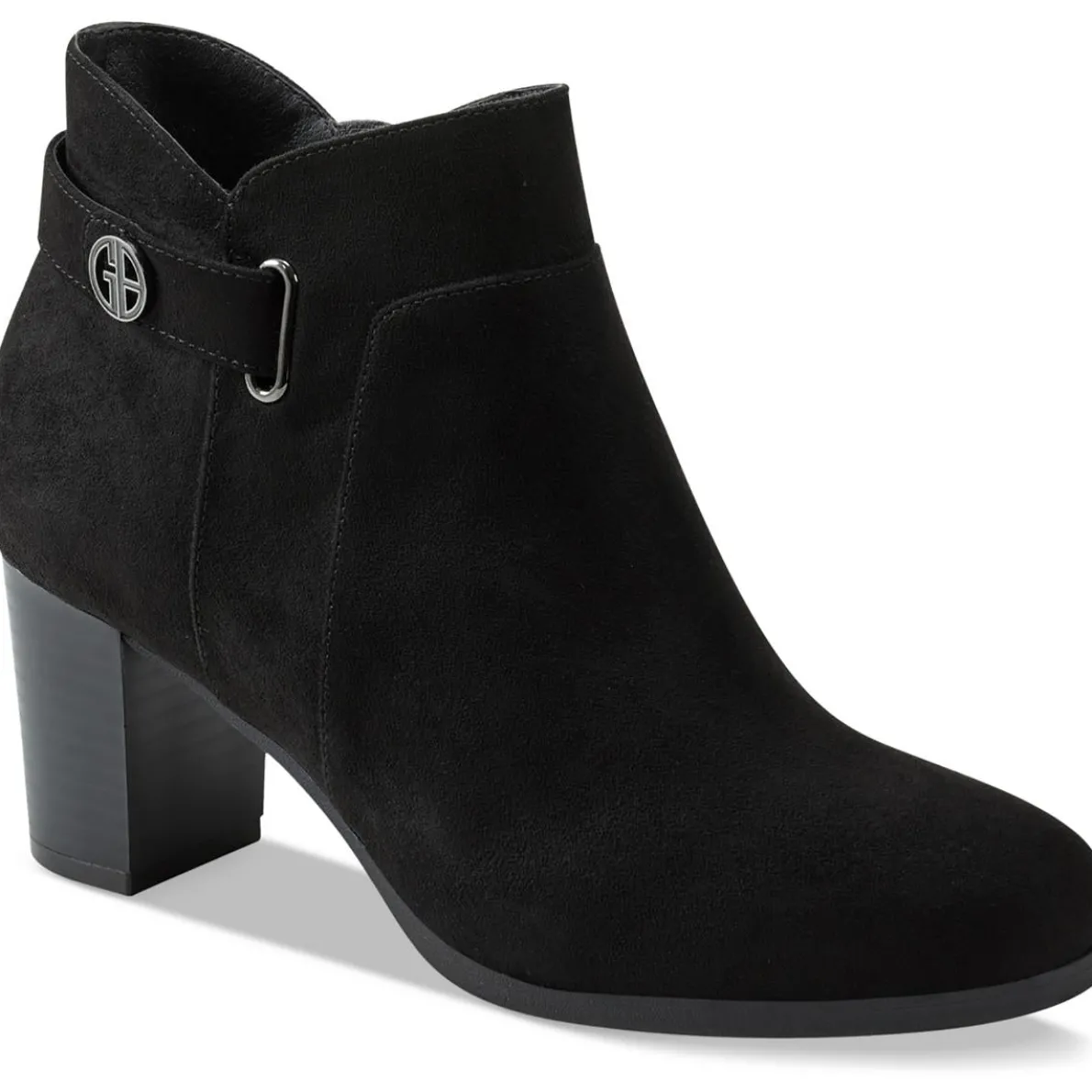 Artemyss Booties Faux Suede Block Heel Booties