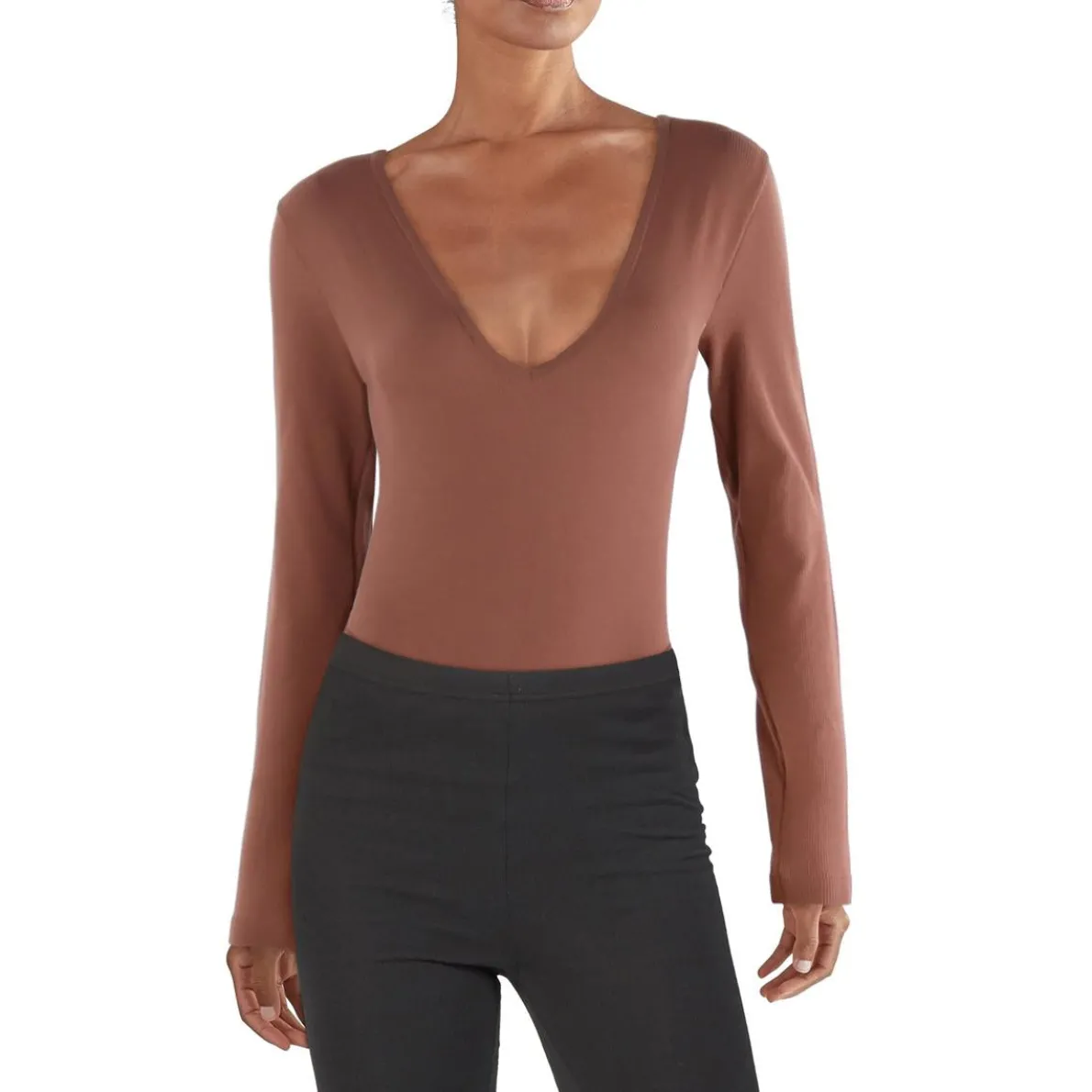 V-Neck Ribbed Bodysuit