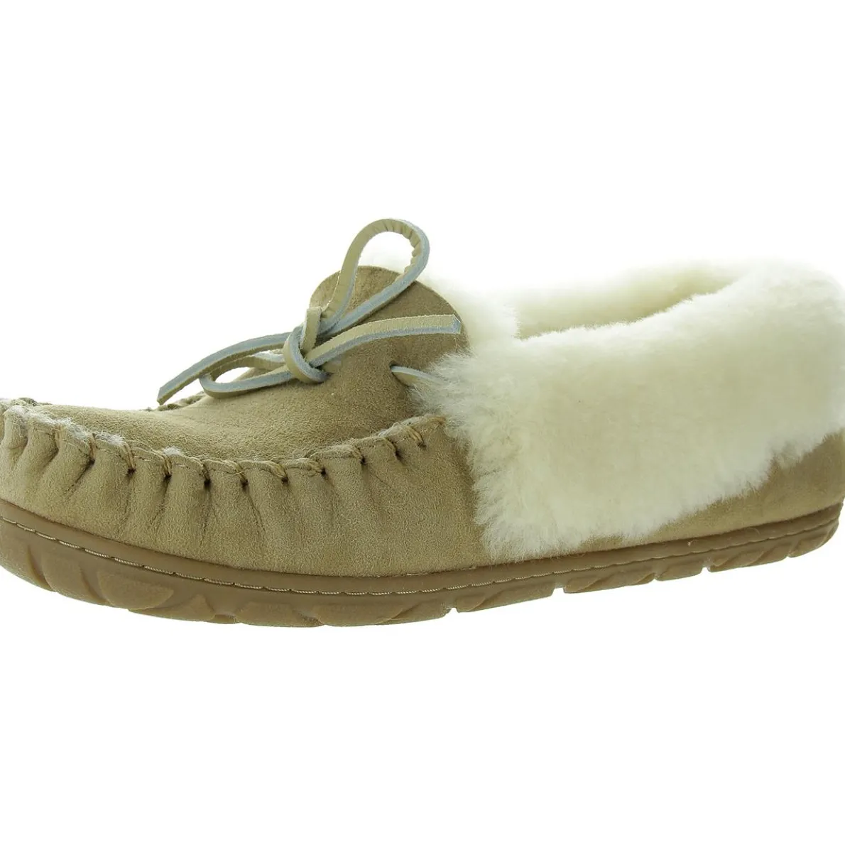 Good Moccasins Bow Fur Moccasin Slippers
