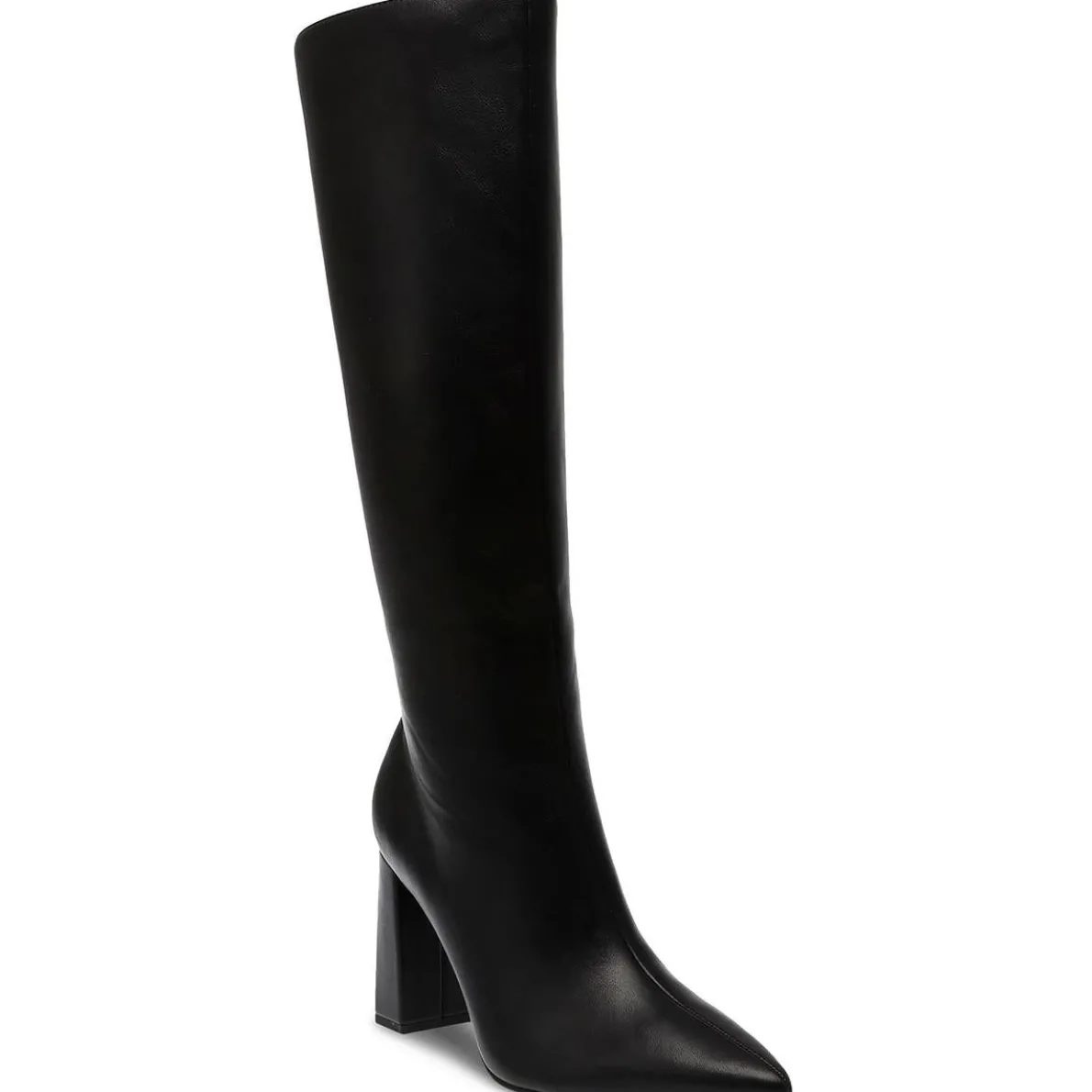 IslahWC Faux Leather Block Heel Knee-High Boots