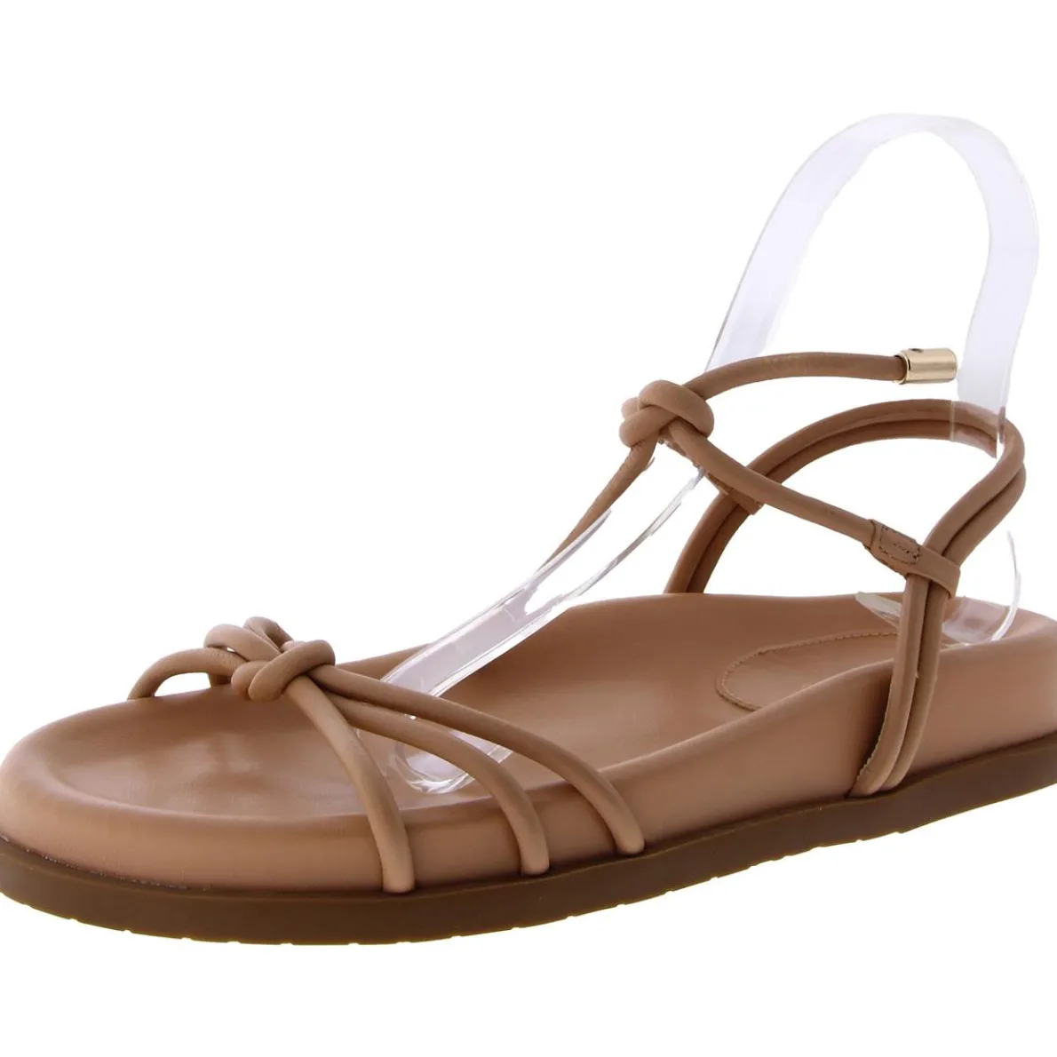 Camila Flat Leather Slip On Ankle Strap