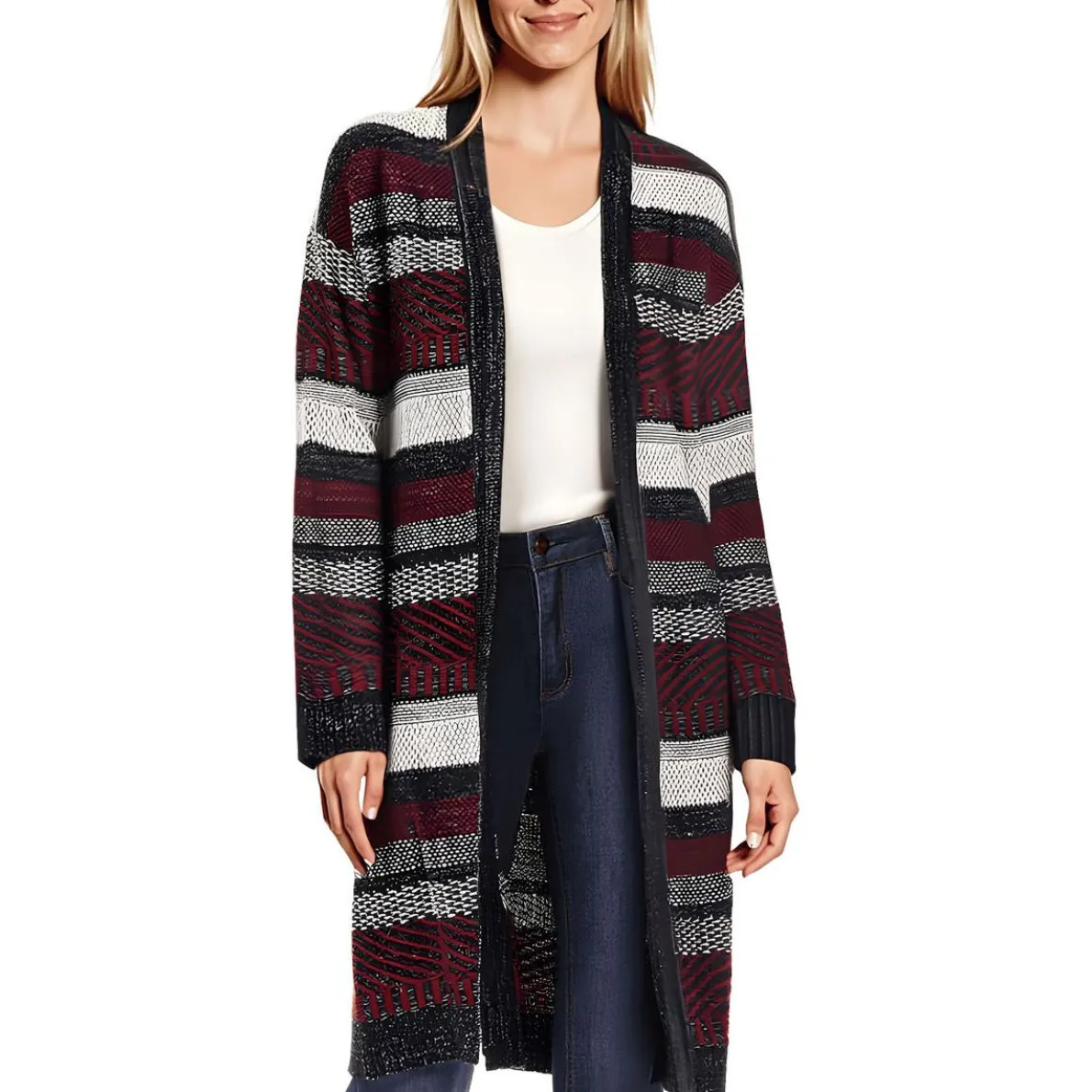 Metallic Knit Cardigan Sweater