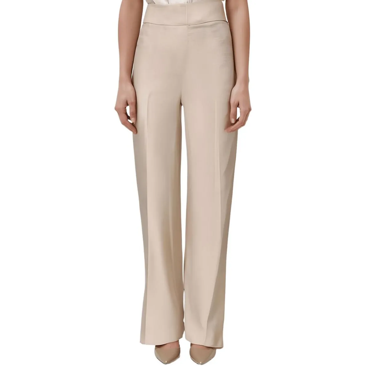 Pleated Wide Leg Trouser Pants