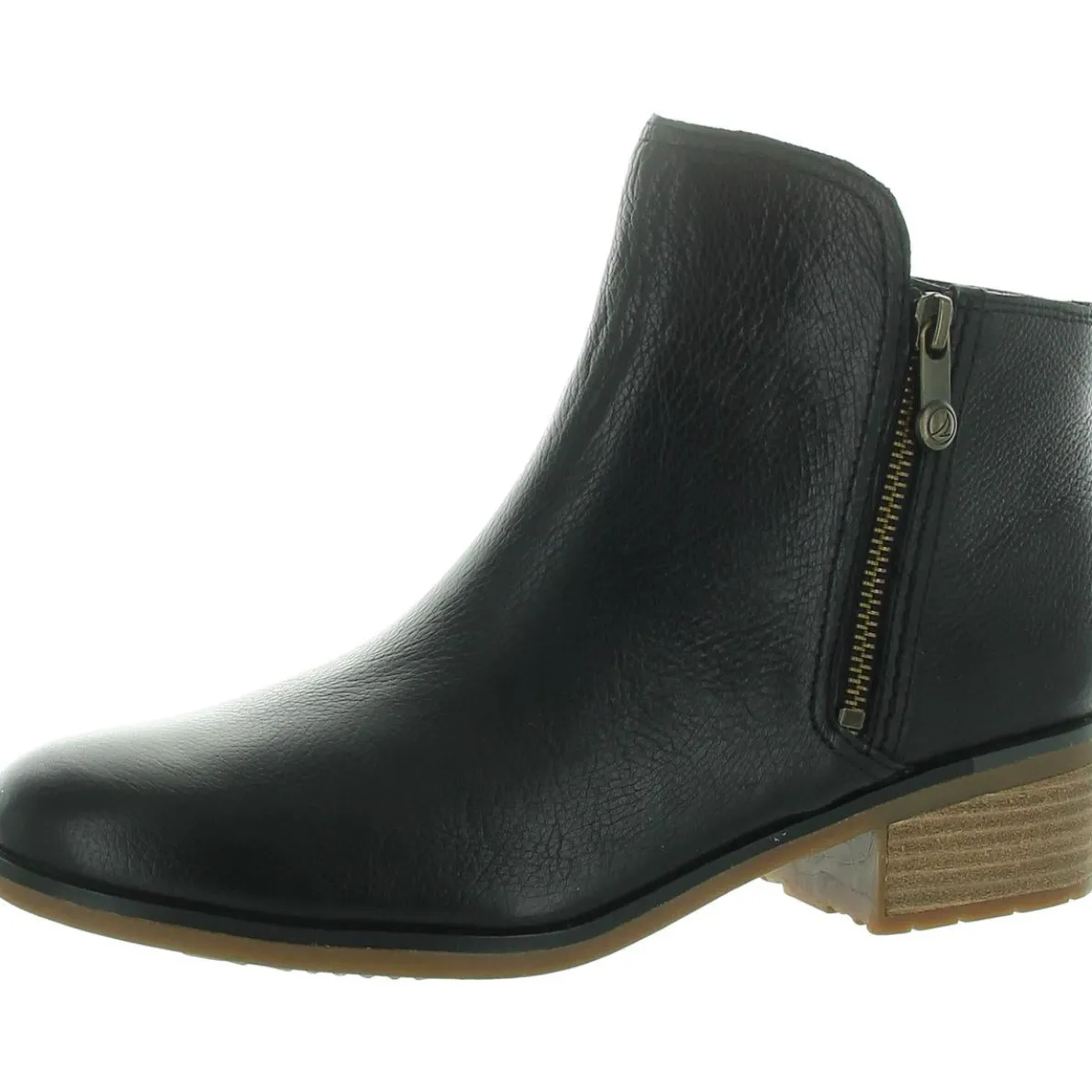 Zipper Leather Ankle Boots