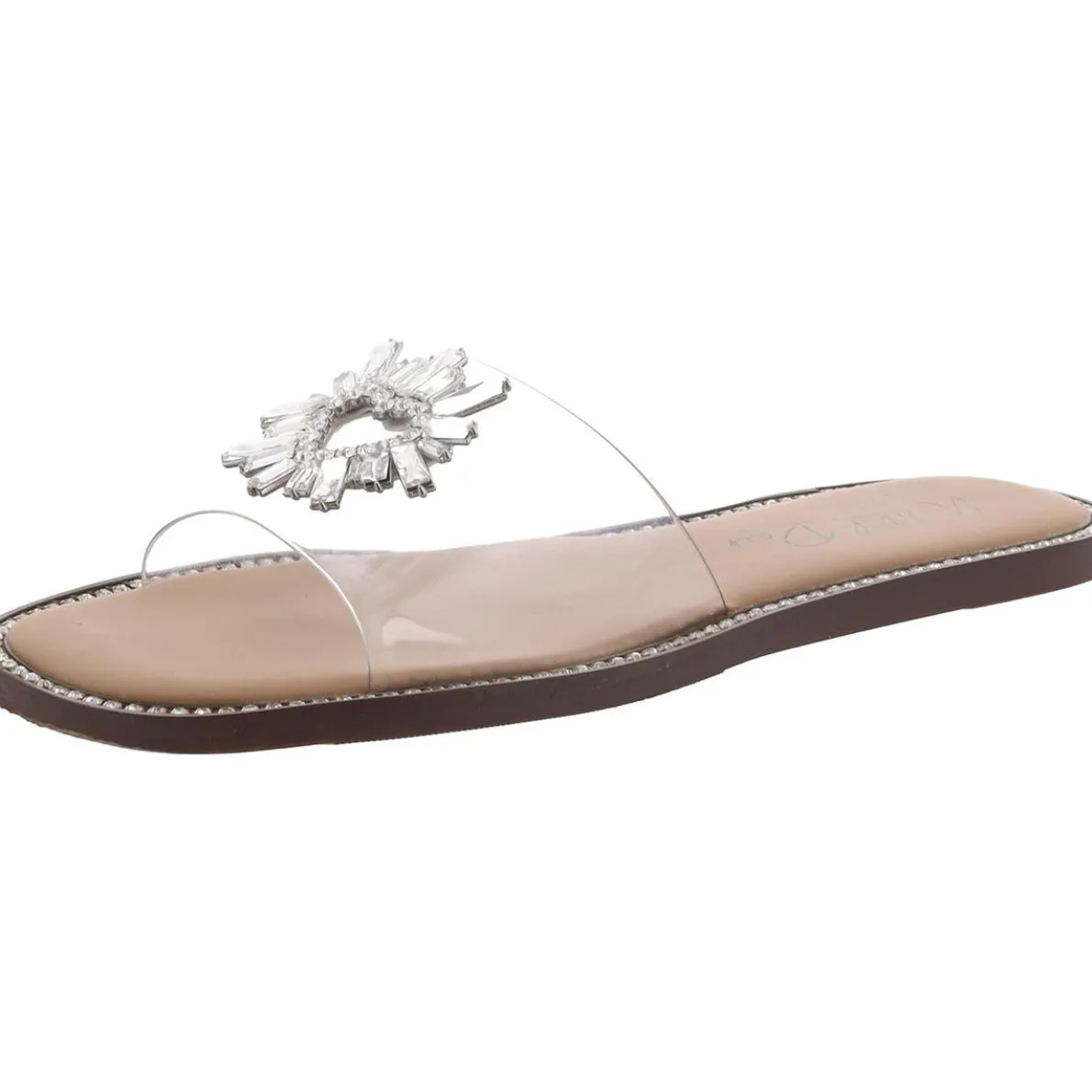 Caprie Rhinestone Slip-On Slide Sandals