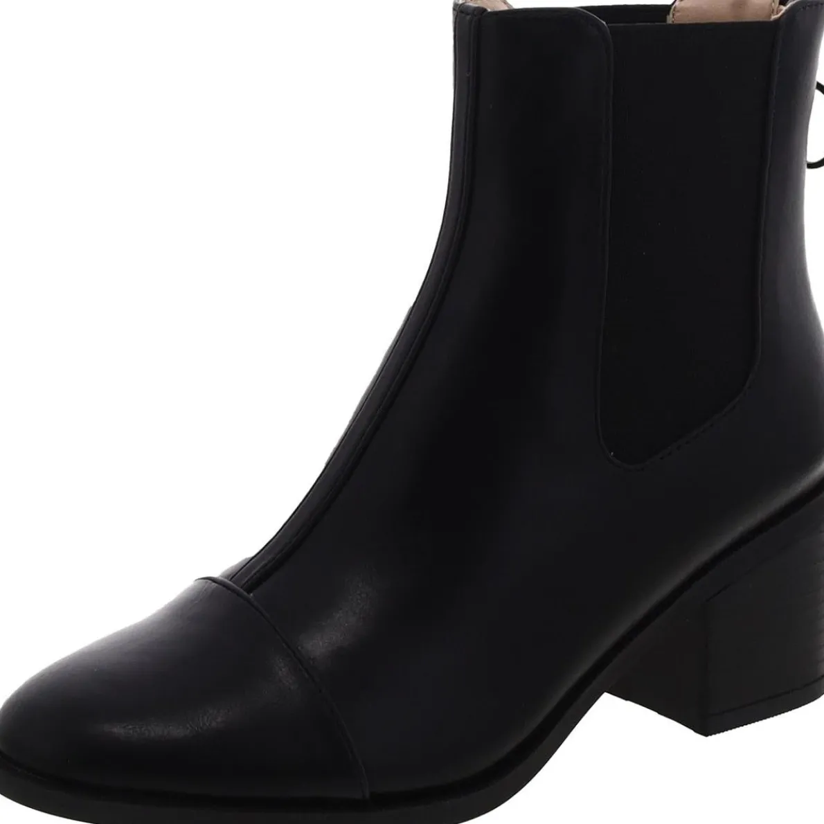 Faux Leather Round Toe Ankle Boots