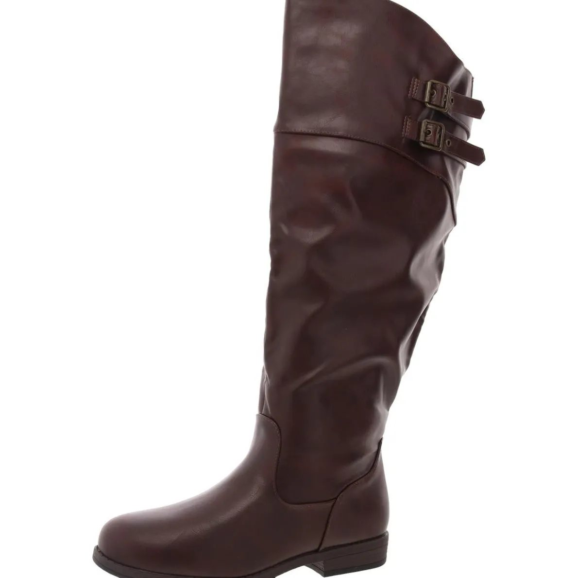 Zipper Faux Leather Knee-High Boots