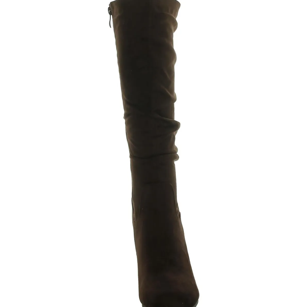 Faux Suede Round Toe Knee-High Boots