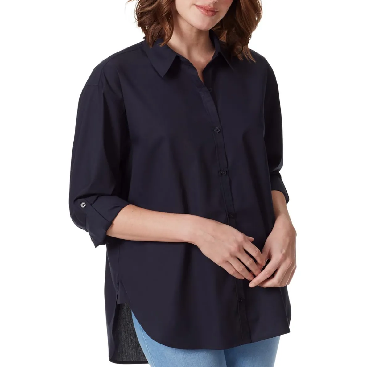 Amanda Shirt Adjustable Sleeves Oversized Blouse