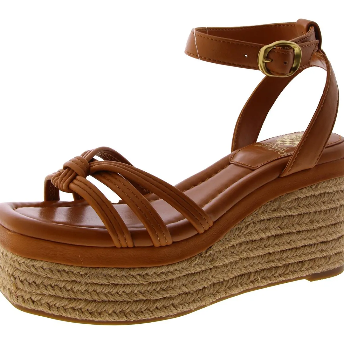 Loressa Leather Square Toe Wedge Sandals
