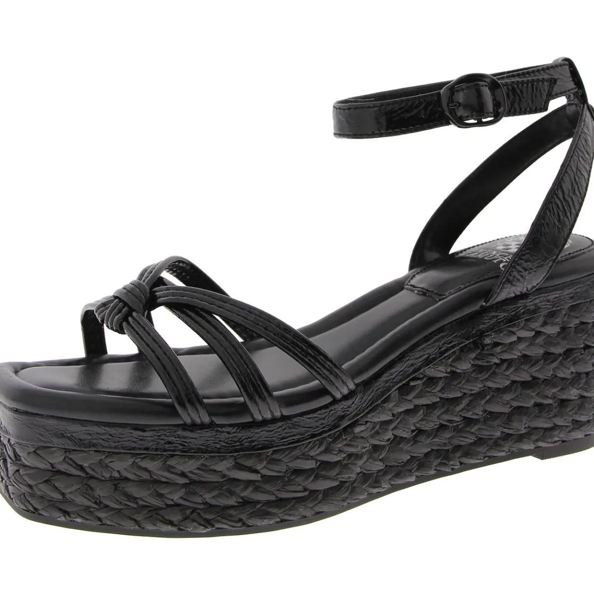 Loressa Leather Square Toe Wedge Sandals