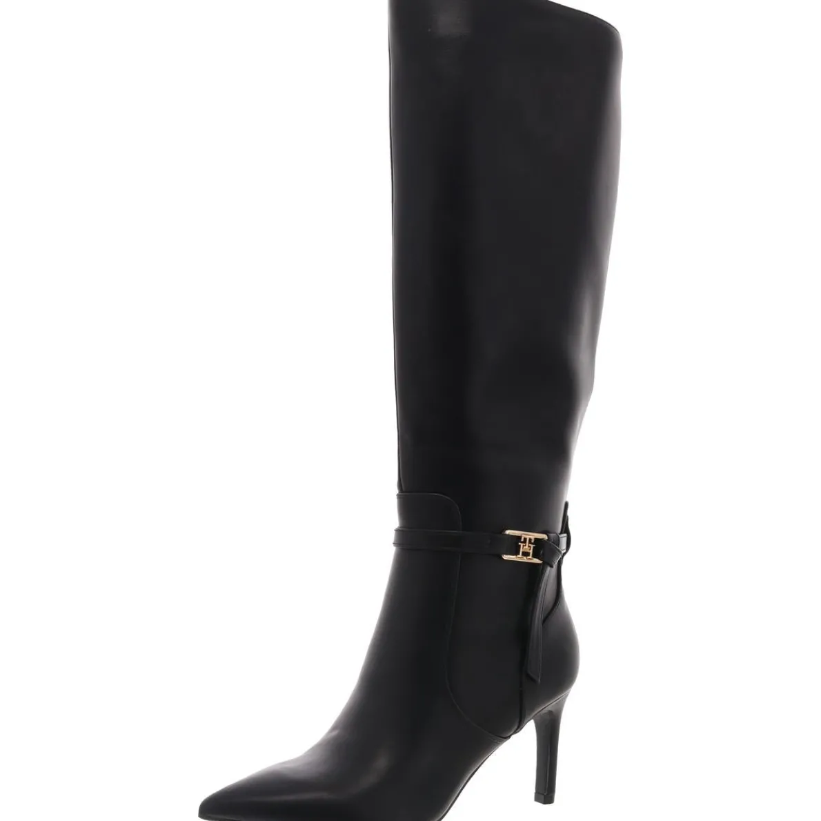 TWJullie Solid Faux Leather Knee-High Boots