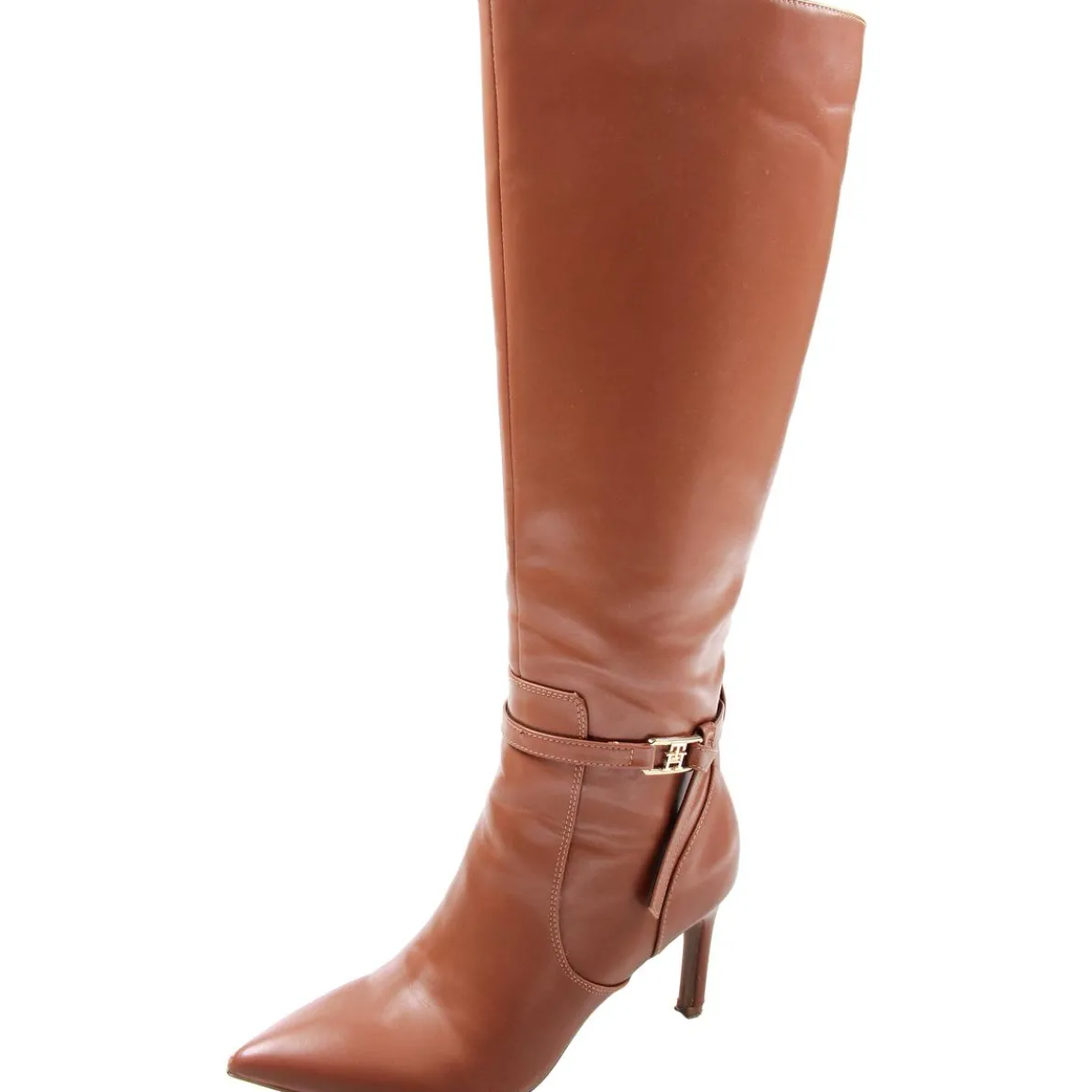 TWJullie Solid Faux Leather Knee-High Boots
