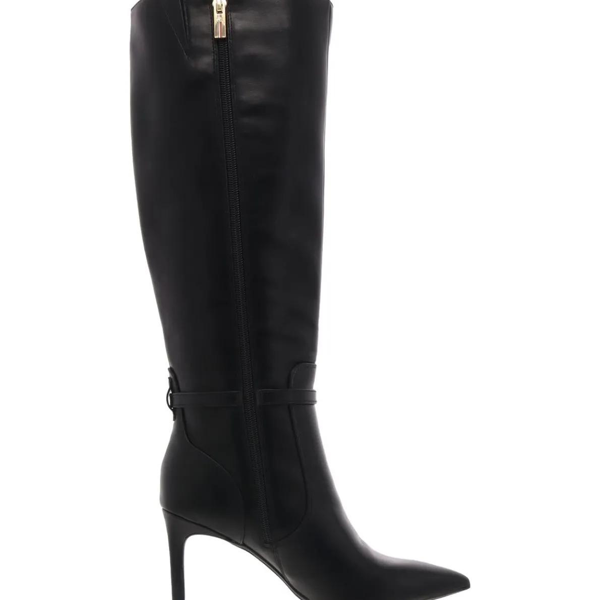 TWJullie Solid Faux Leather Knee-High Boots