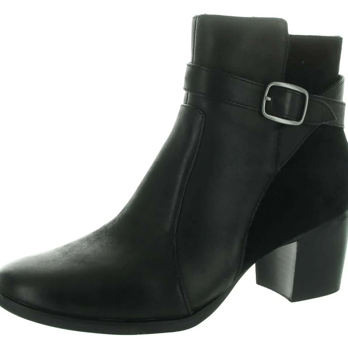 Rebecca Leather Buckle Ankle Boots