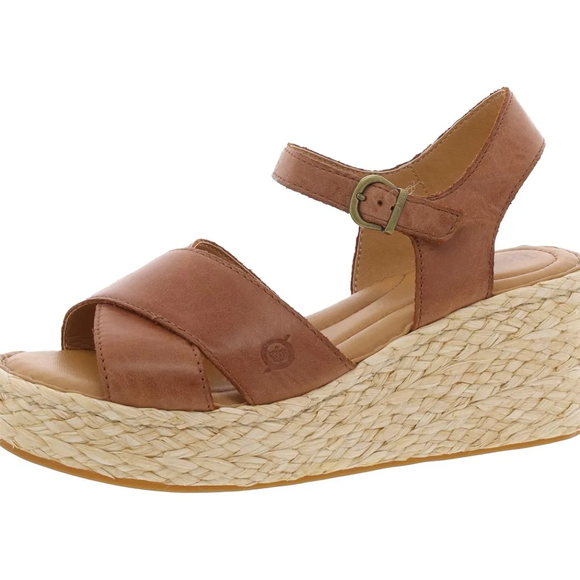 Moriah Criss-Cross Leather Wedge Sandals