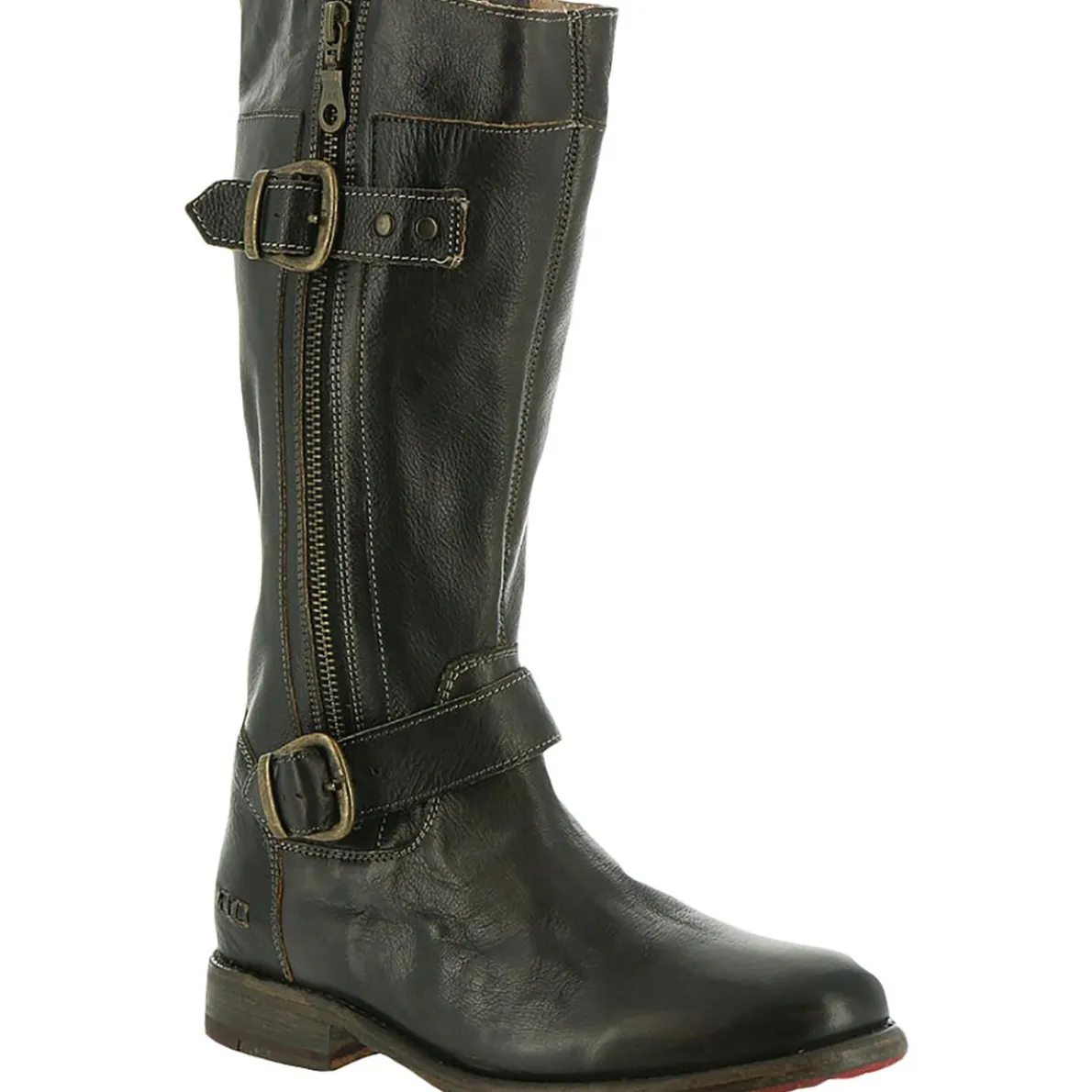 Gogo Leather Buckle Mid-Calf Boots