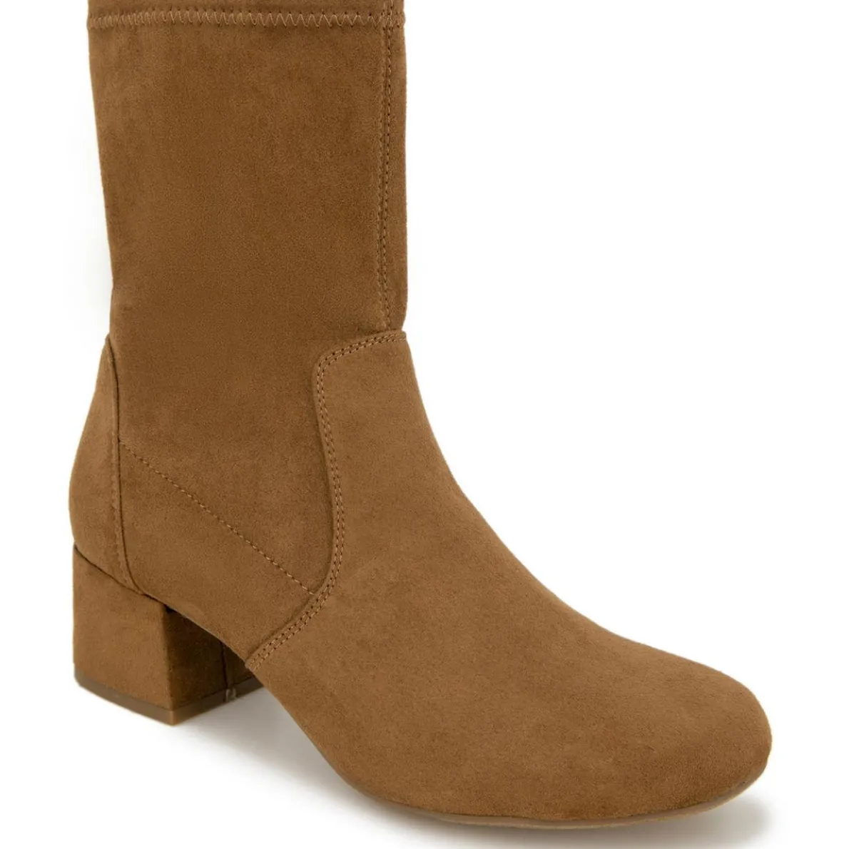 Road Stretch Faux Suede Block Heel Ankle Boots