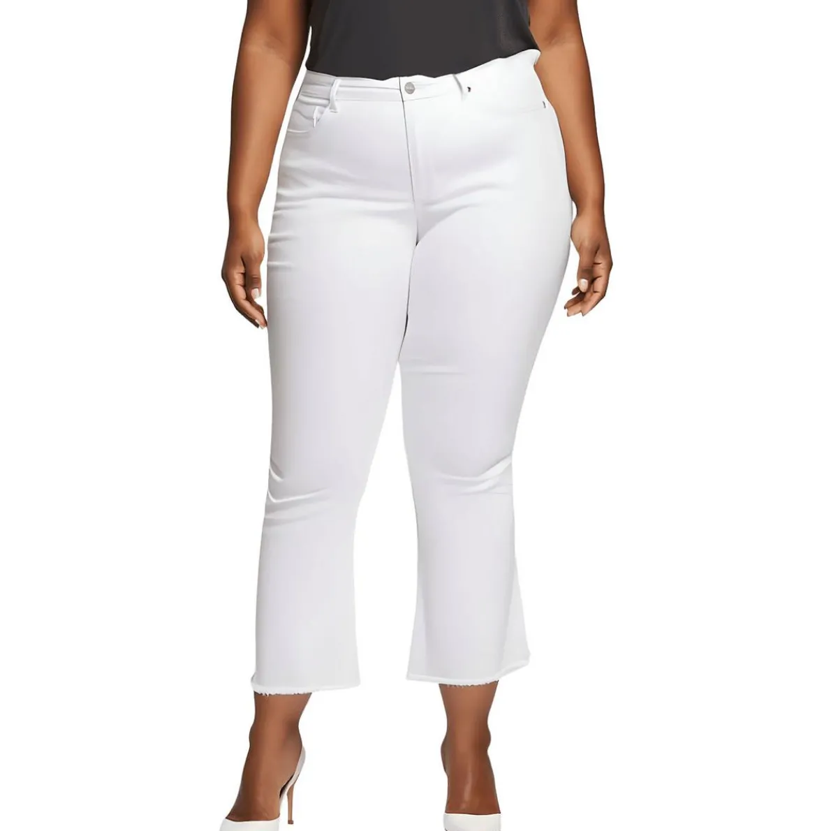 Frayed Hem Denim Flared Jeans