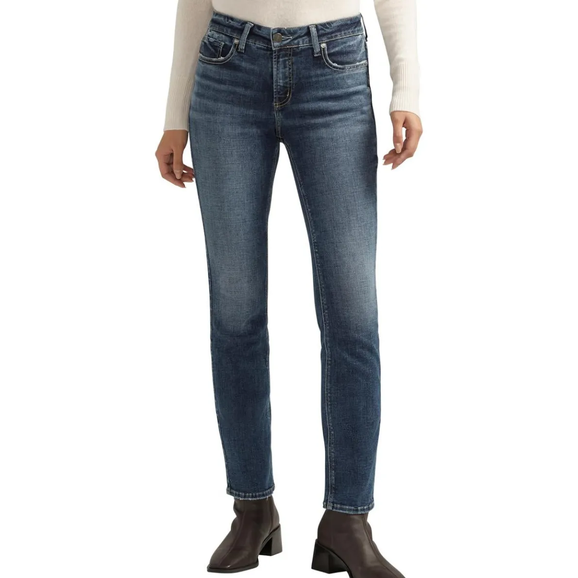 Elyse Pocket Denim Straight Leg Pants