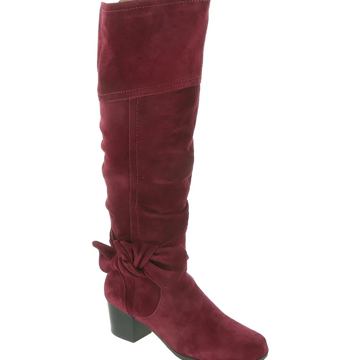 Sassy Suede Round Toe Knee-High Boots