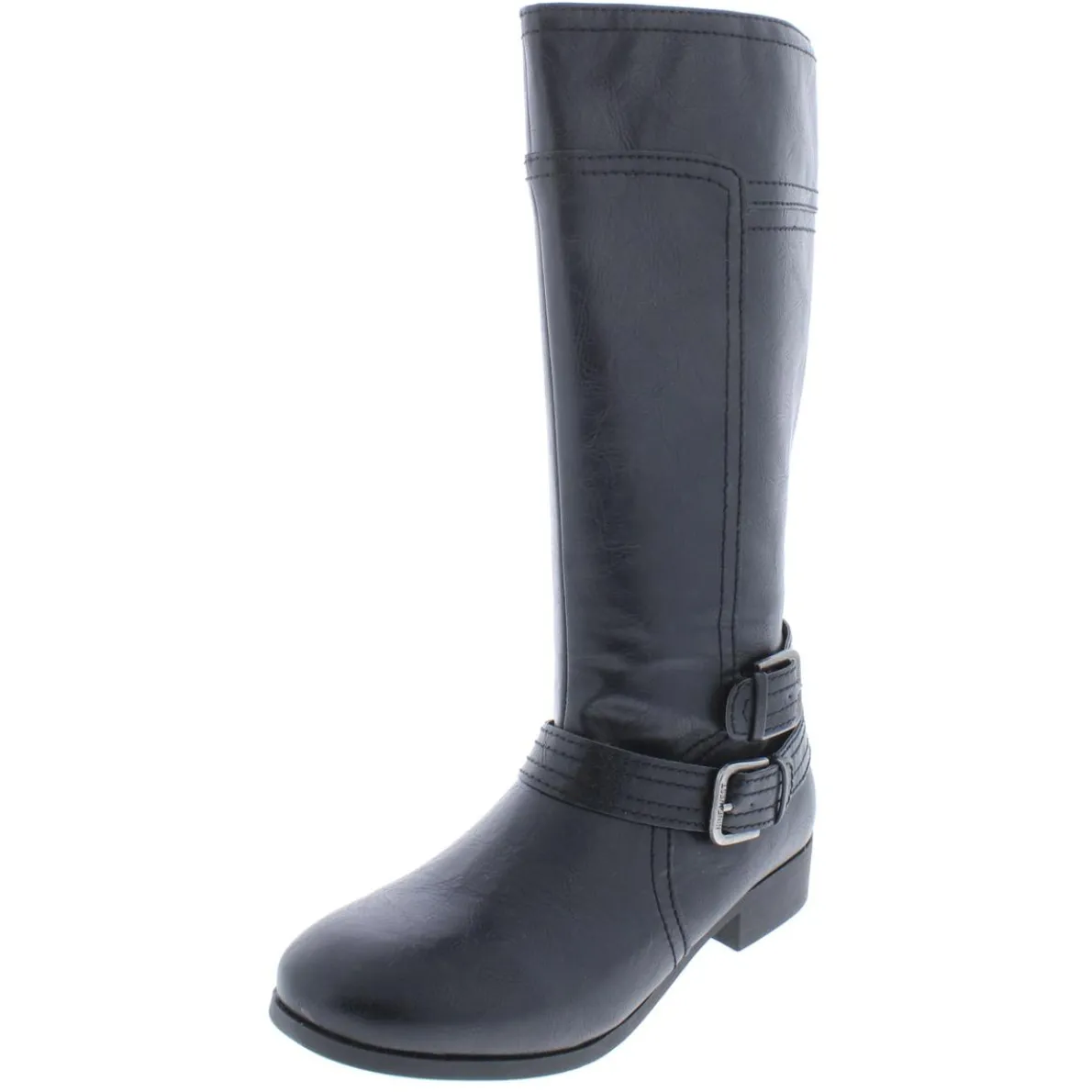 Sassy Tran 2 Faux Leather Stacked Mid-Calf Boots