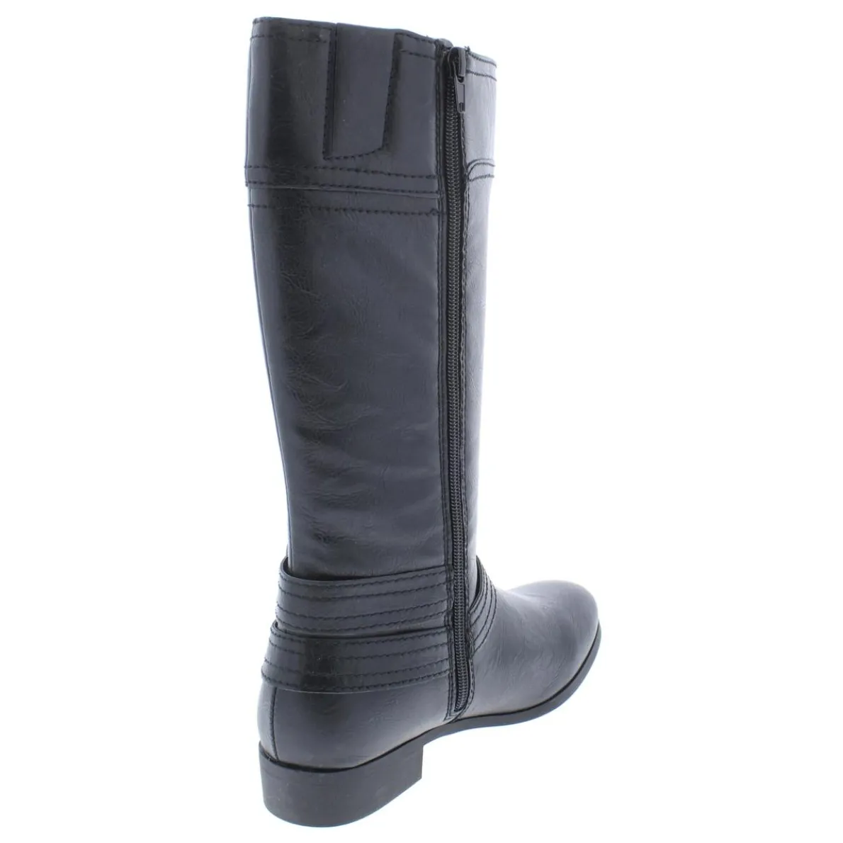 Sassy Tran 2 Faux Leather Stacked Mid-Calf Boots