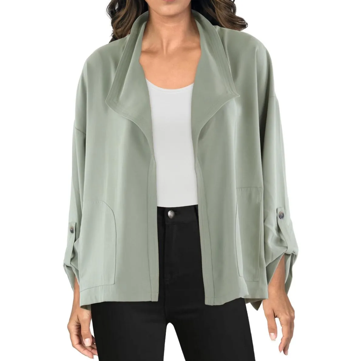 Pocket Open-Front Blazer