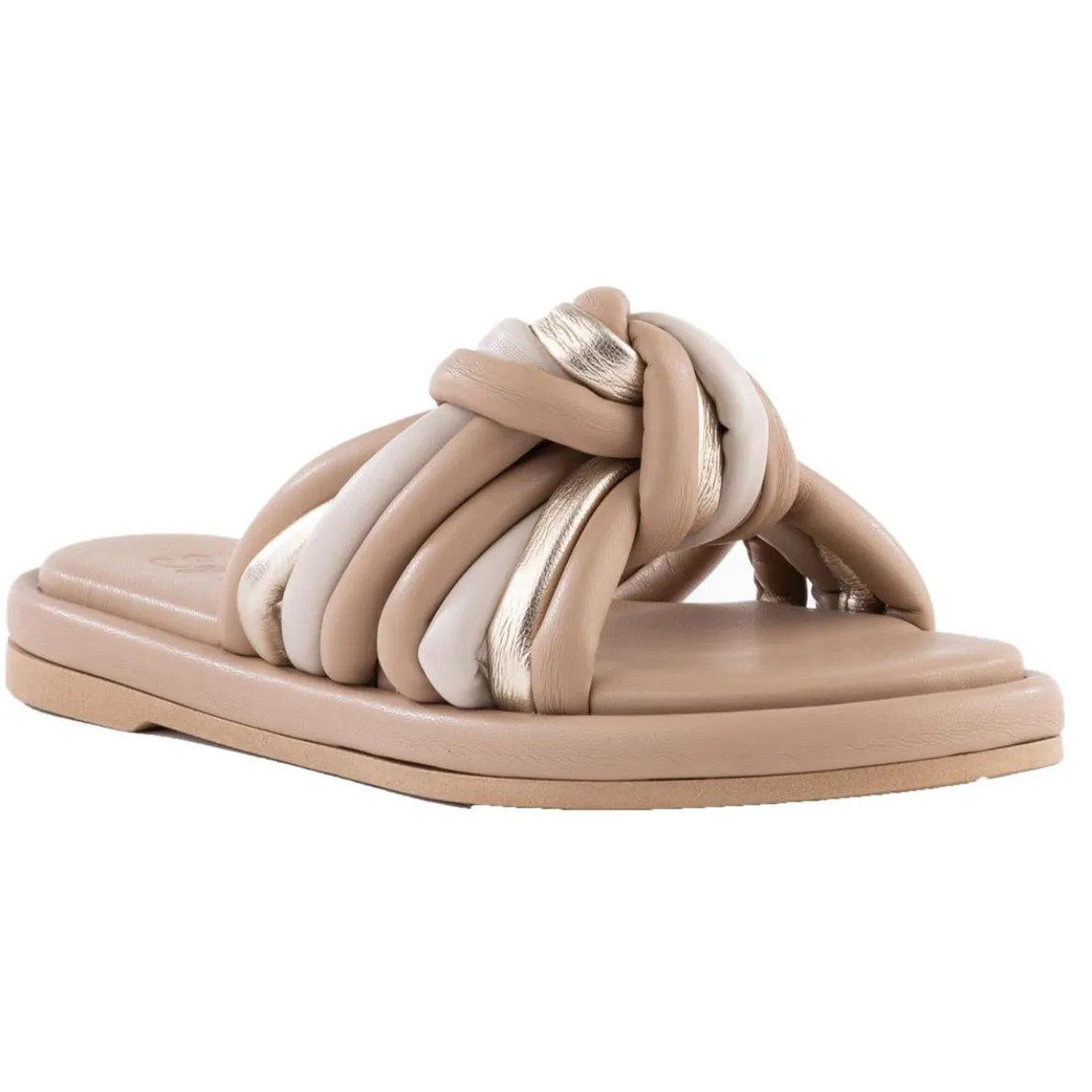 Simply The Best Faux Leather Strappy Slide Sandals