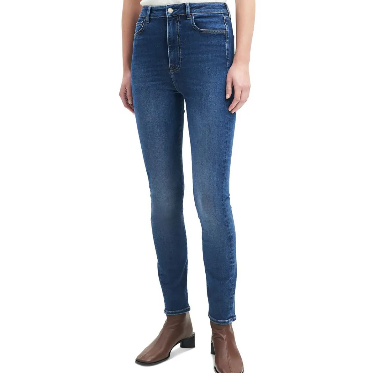 Ultra High Rise Medium Wash Skinny Jeans