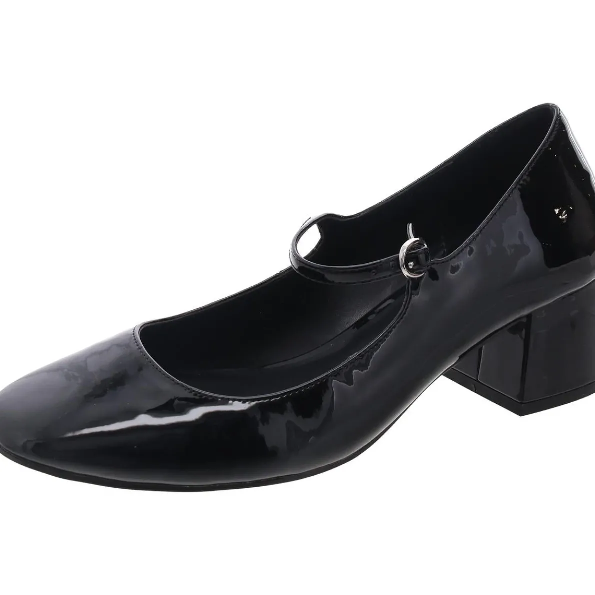 Halston Buckle Patent Leather Mary Jane Heels