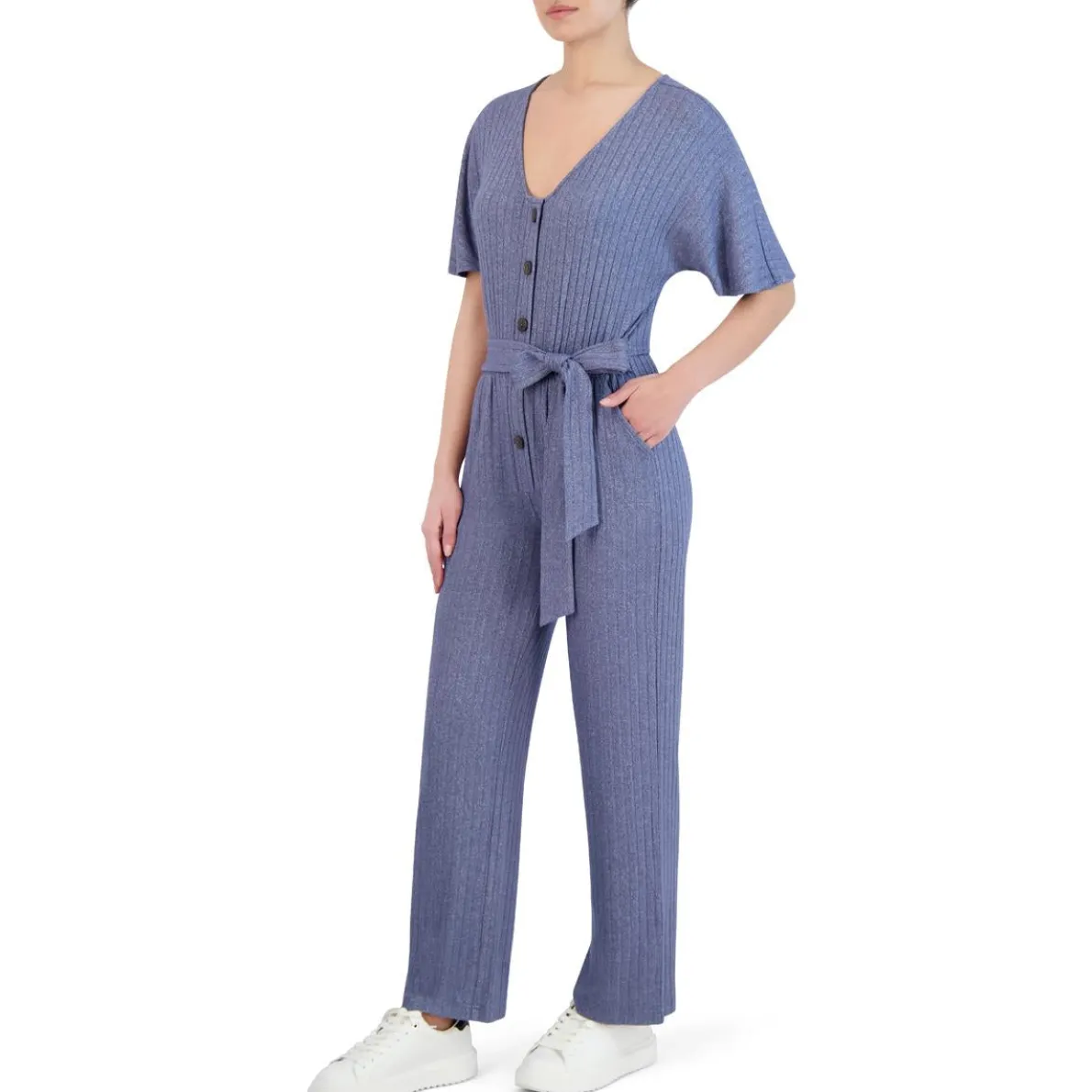 Knit Tie Front Jumpsuit