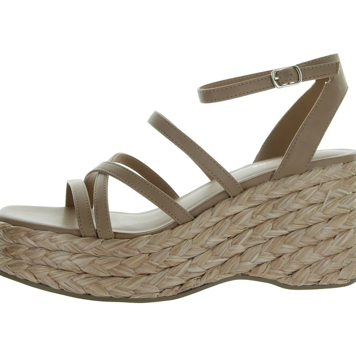Finnickk Faux Leather Strappy Wedge Sandals