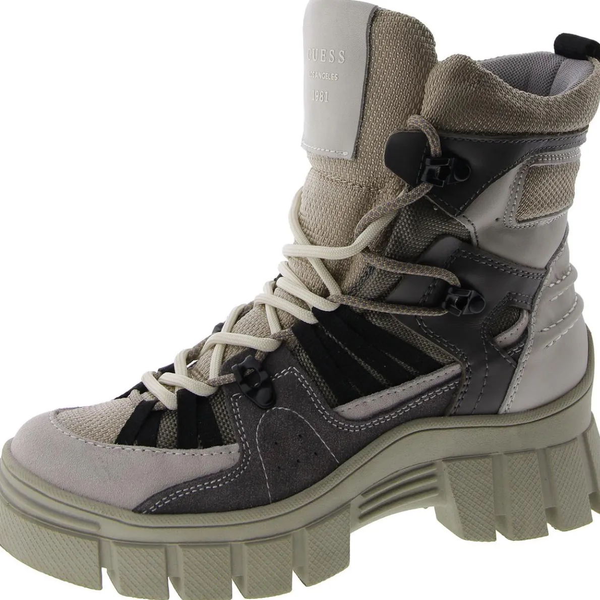 Celida Lugged Heels Lace-Up Ankle Boots