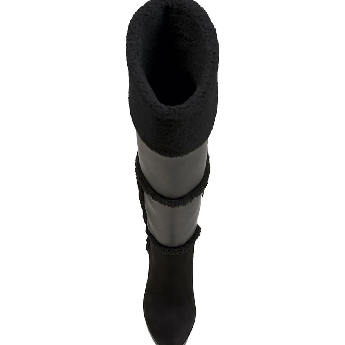 Faux Suede Faux Fur Over-The-Knee Boots