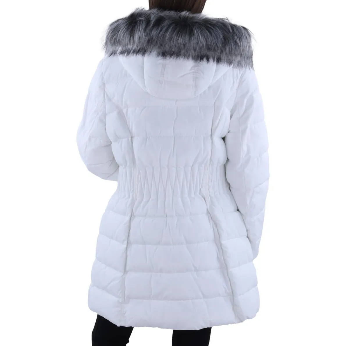 Faux Fur Trim Hooded Puffer Jacket