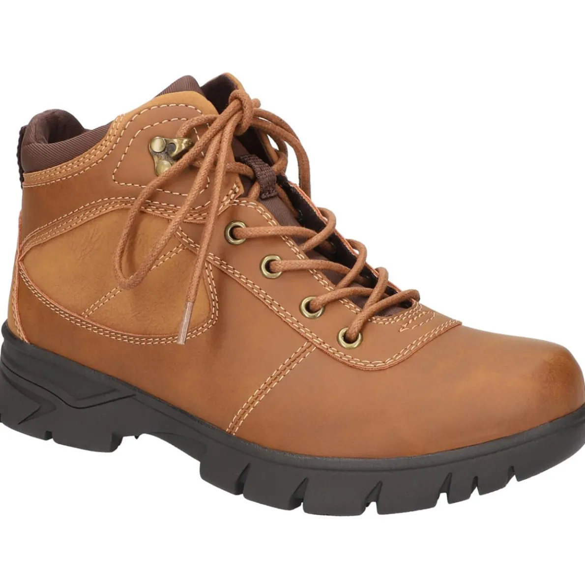 Kayla Lace-Up Faux Leather Work & Safety Boots