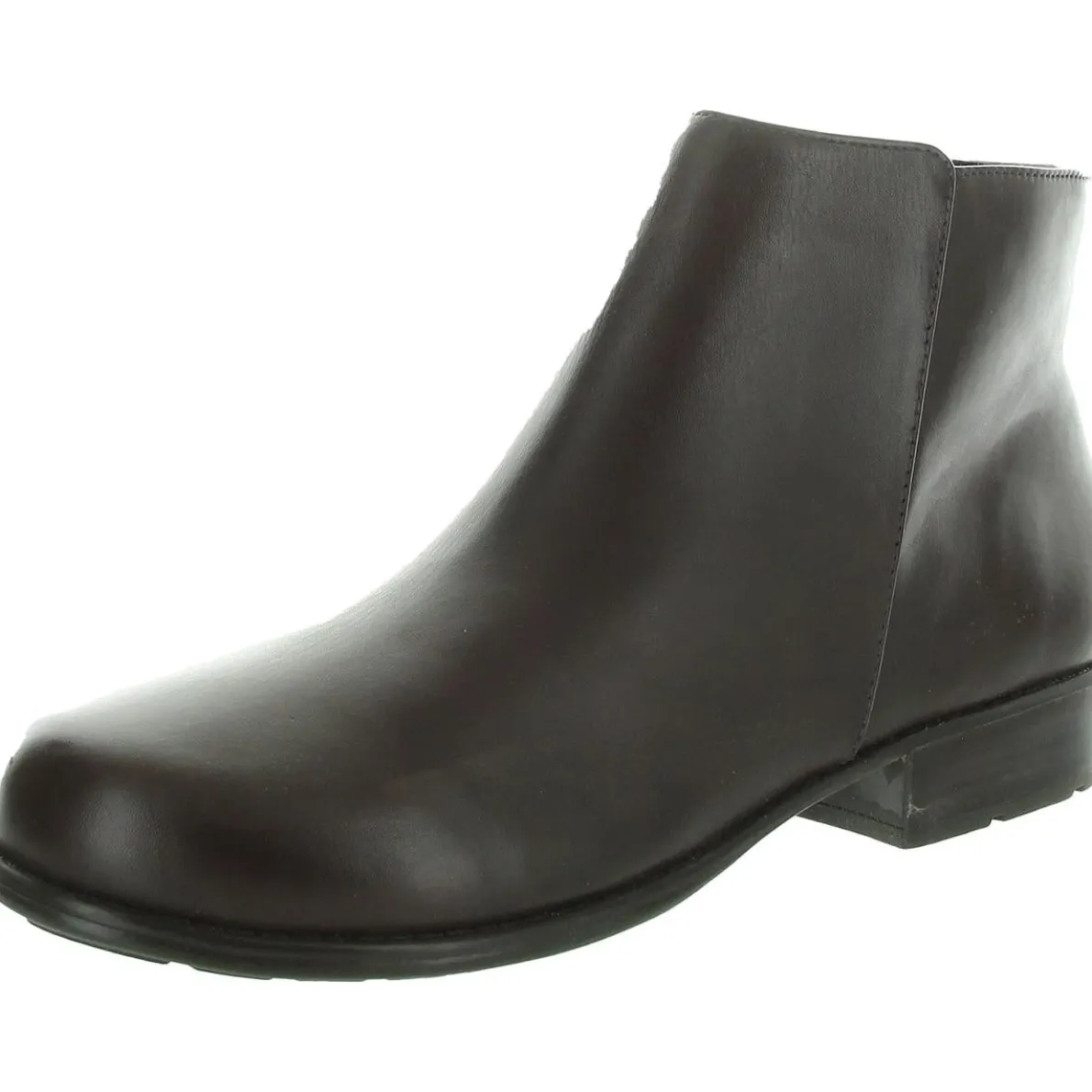 Zipper Leather Ankle Boots