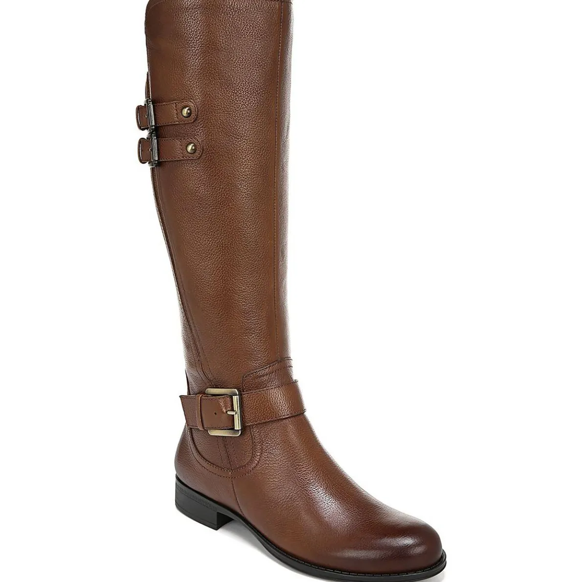 Jessie Leather Wide Calf Riding Boots