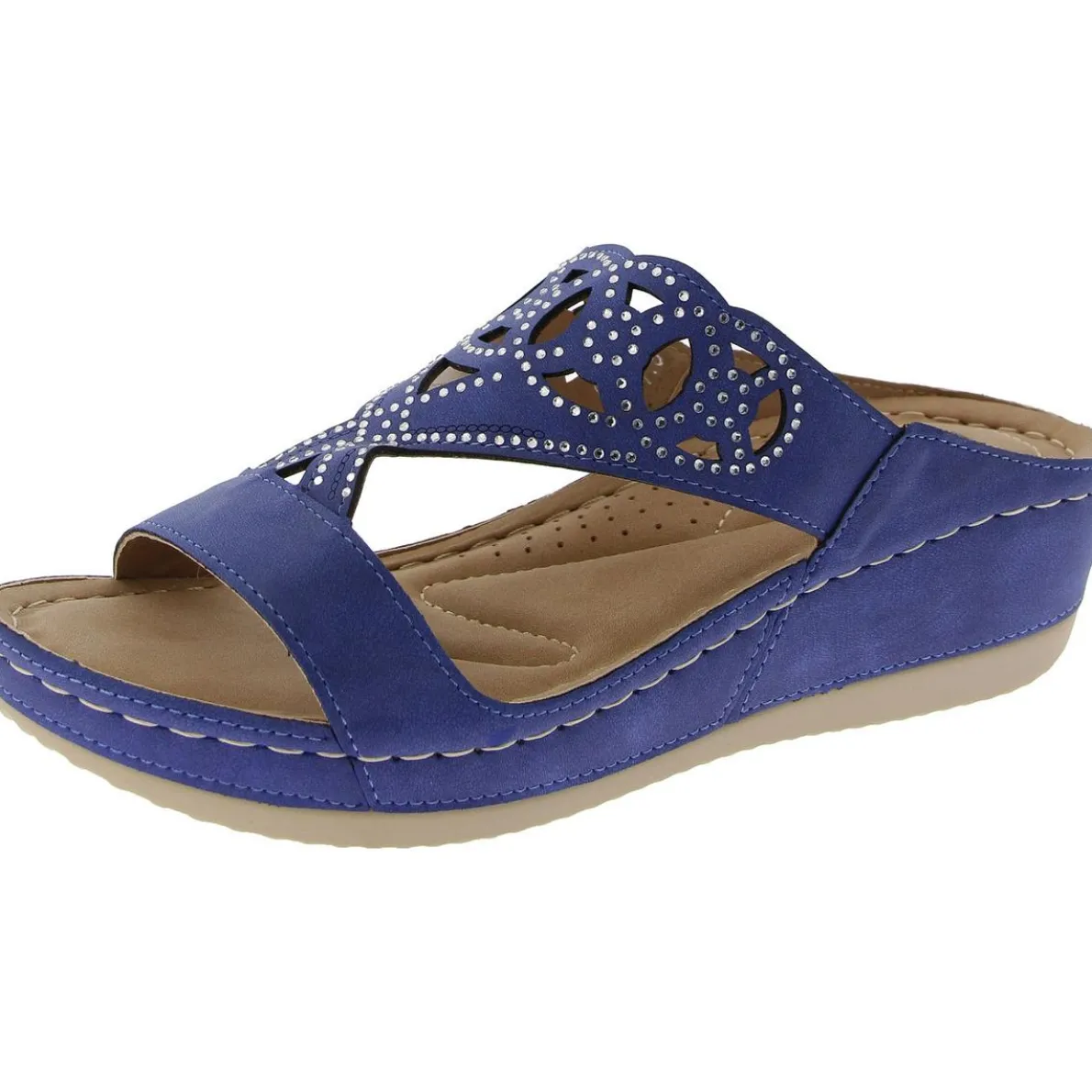 Ganni Faux Leather Cut-Outs Wedge Sandals