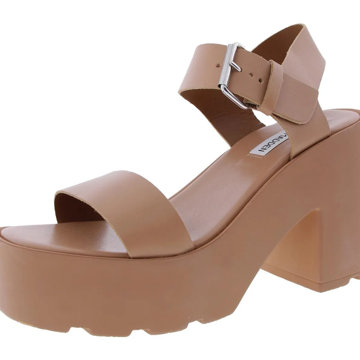 Vesta Buckle Faux Leather Platform Sandals