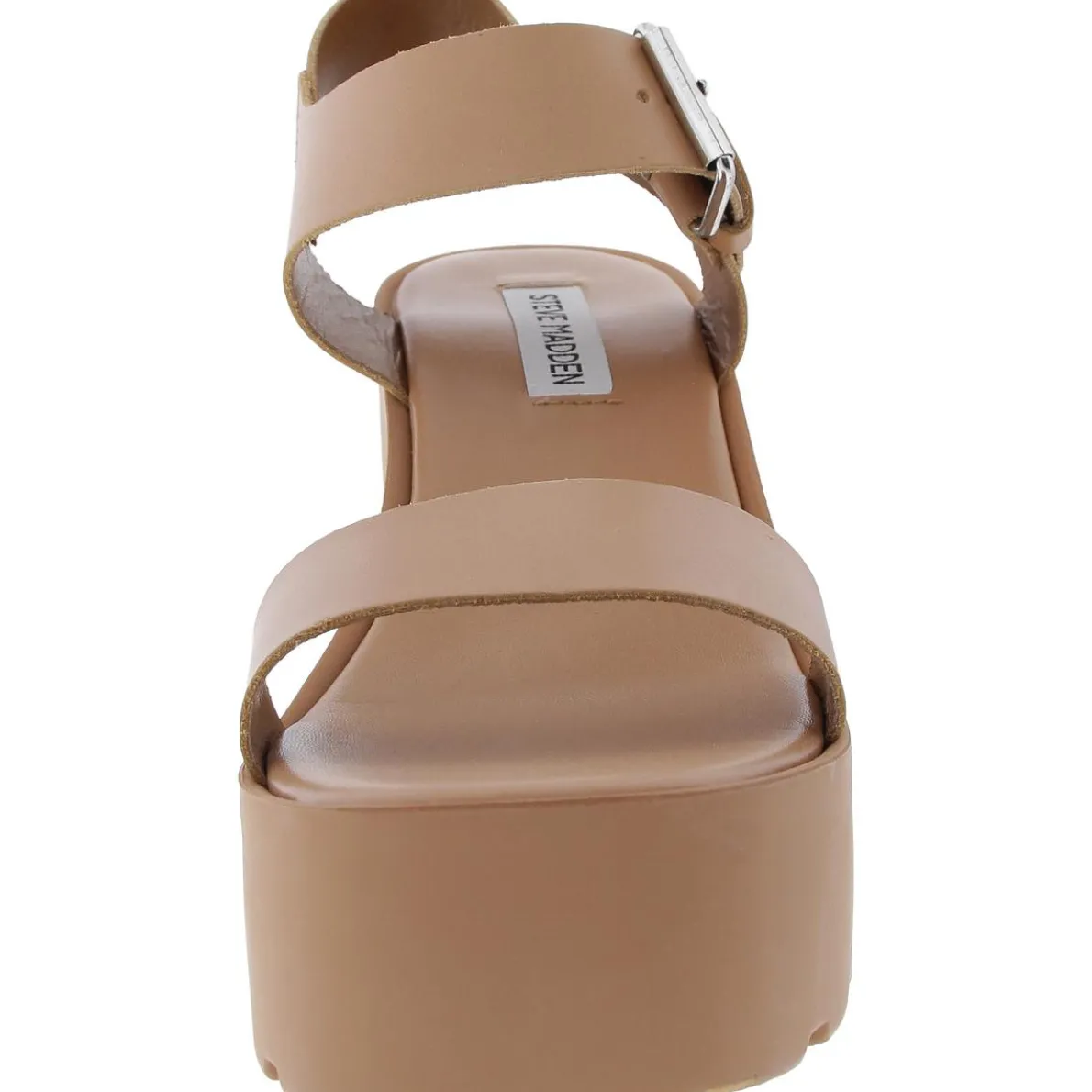 Vesta Buckle Faux Leather Platform Sandals