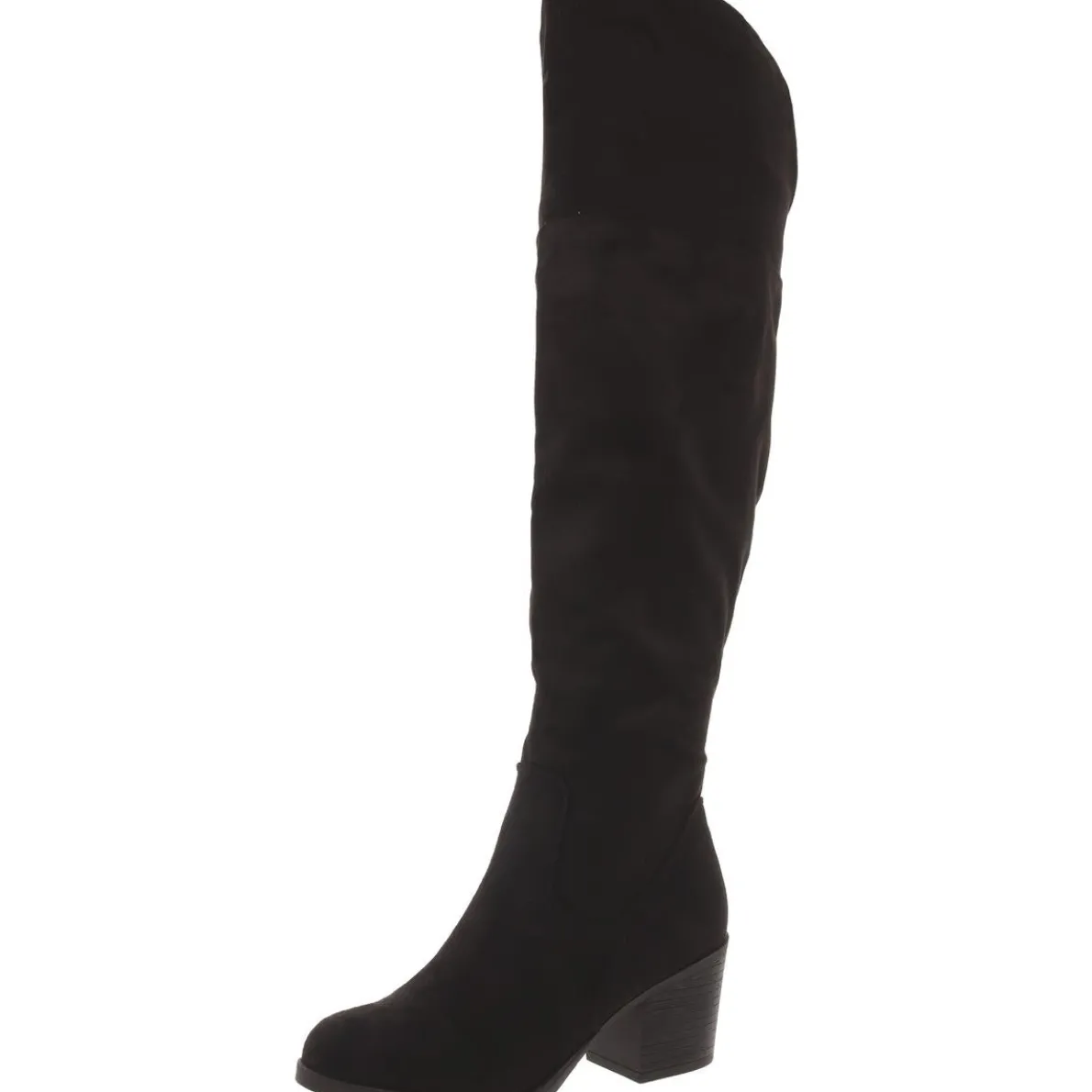 Faux Suede Round Toe Over-The-Knee Boots