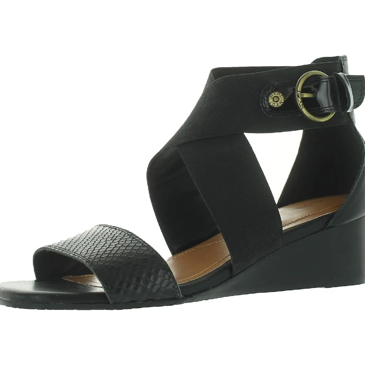 Callie Buckle Snake Print Ankle Strap