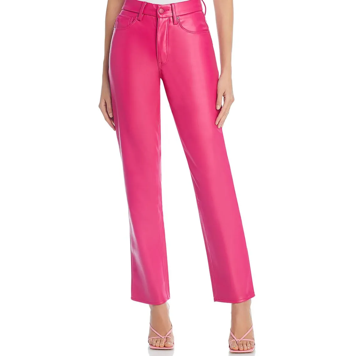 Icon Faux Leather High Rise Straight Leg Pants