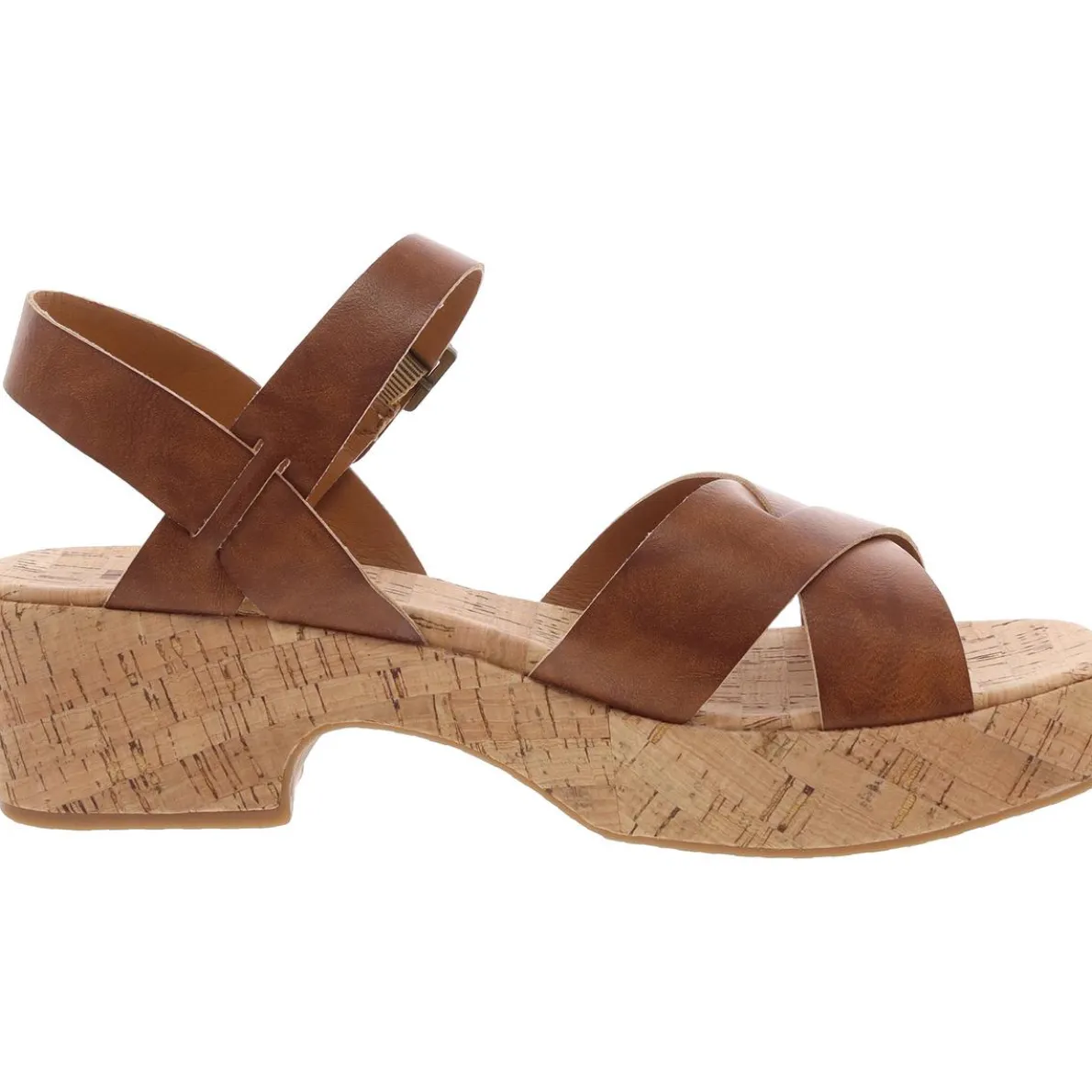 DASHAII Buckle Faux Leather Ankle Strap