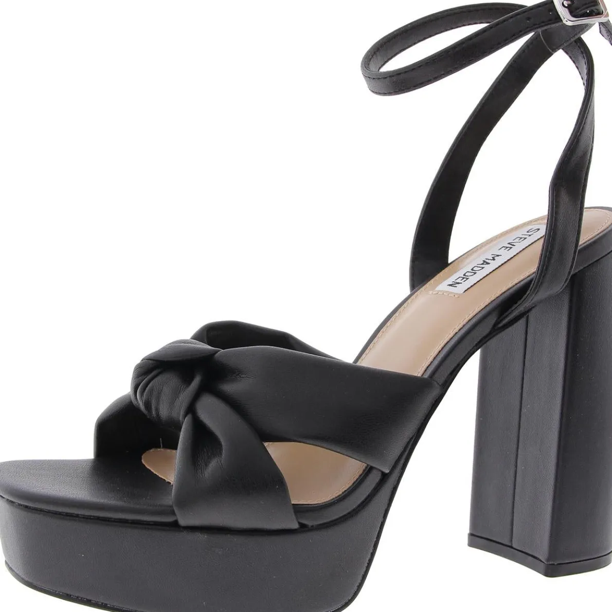 Lala Buckle Faux Leather Platform Sandals