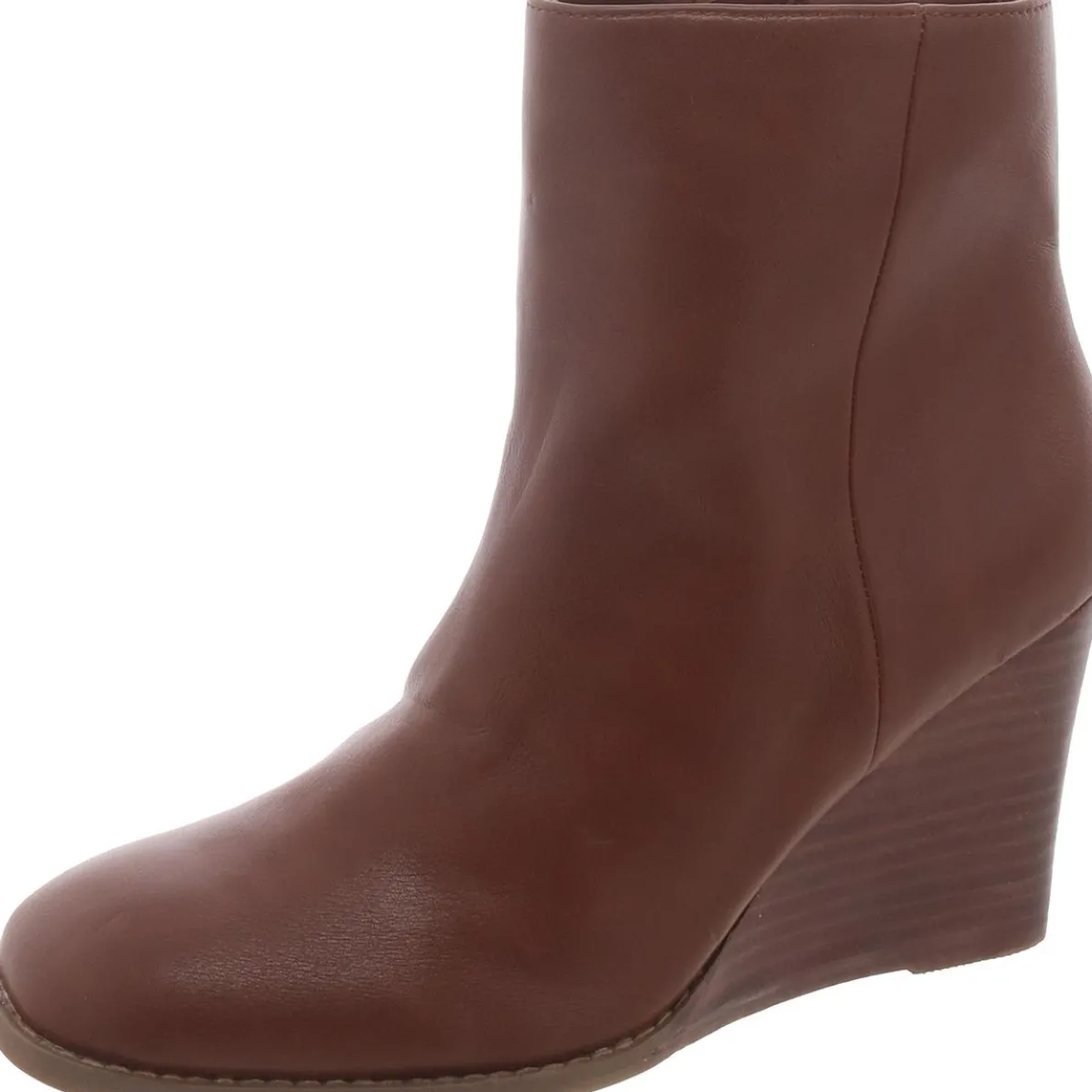 faux Leather Wedge Ankle Boots