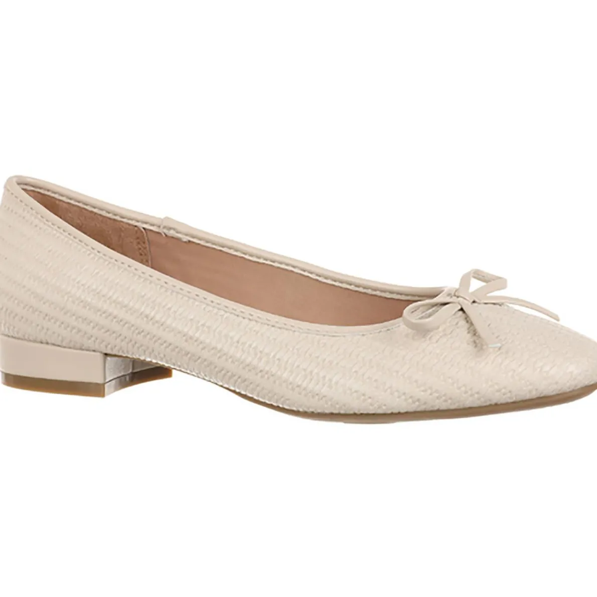 Cheers Woven Textured Faux Leather Ballet Flats